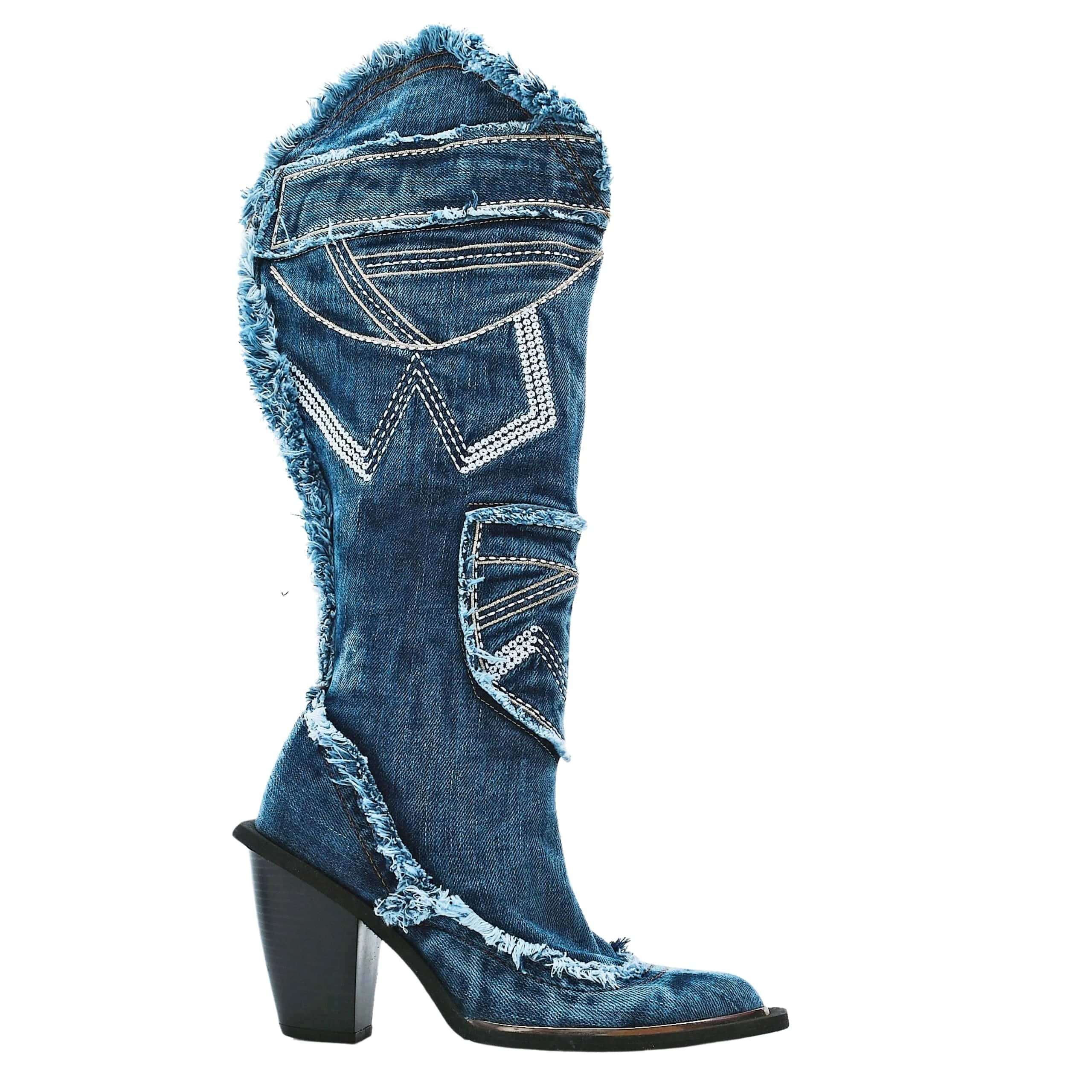 

Kowboy Denim Boots Shoes, Handmade Women's Sports Boots, , Heeled Boots, Sports High Boots, Platform Boots, Birthday Gift