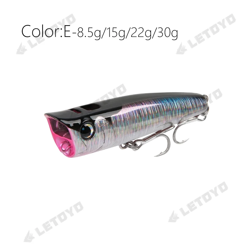 LETOYO Topwater Popper 8,5–30 g schwimmende Rock-Pop künstliche Hartköder für Barsch, Barsch, Hecht, Angelköder
