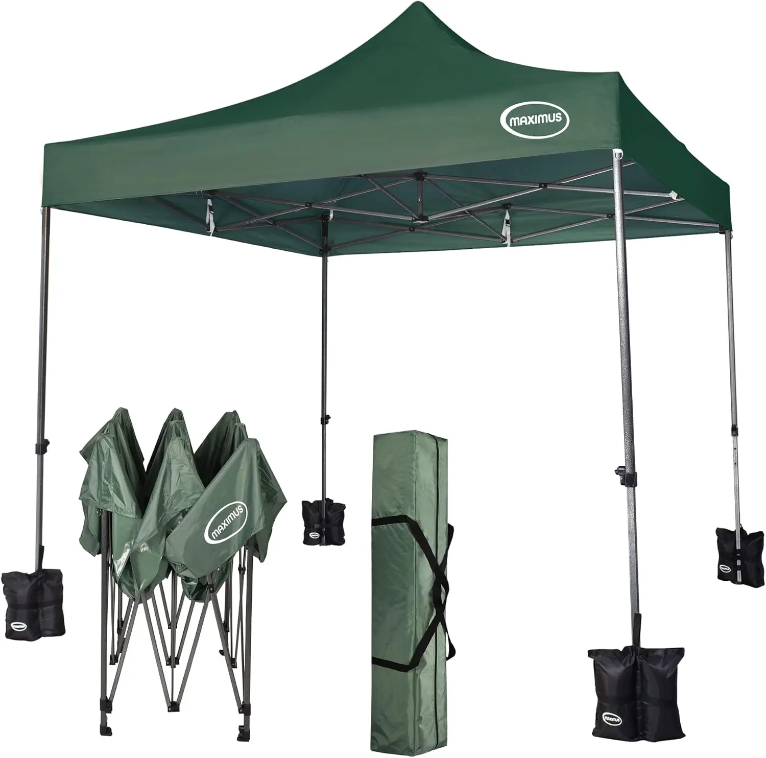 MAXIMUS HEAVY DUTY POP UP GAZEBO 3m x 3m COMMERCIAL MARKET STALL WITH 4 WEIGHT BAGS (No Wall)