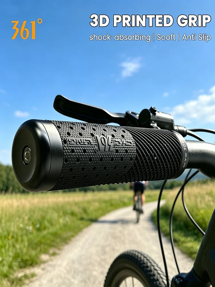 AliExpress 361° 361 Degrees 3D Printed Grips Bicycle Handlebar Cover Ultralight Soft MTB Handles Cuffs for Mountain Folding Bike Bar Fist Parts