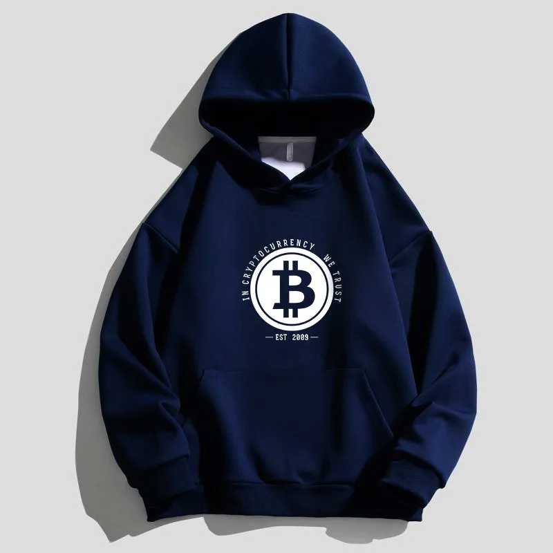 Bitcoin Digital Currency  Blockchain  Men Spring Hoodies Casual Loose Fitting Hoodies Long Sleeved SportsTop