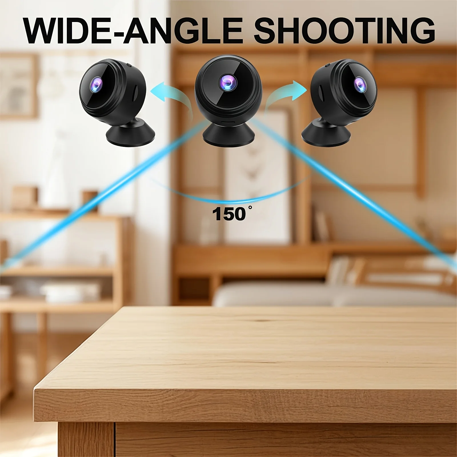 كاميرا صغيرة لاسلكية لأمن المنزل الذكي بتردد 2.4 جيجا هرتز WIFI للعرض عن بعد، والوصول عن بعد في تطبيق ومراقبة التصميم المتين