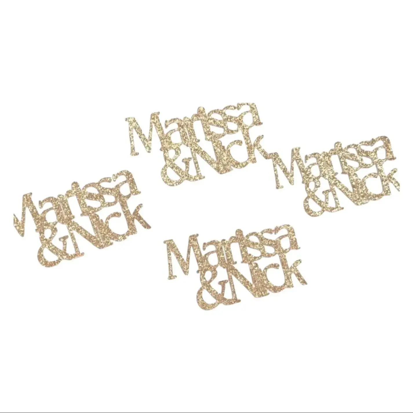 

Set of 10 Personalized Confetti with 2 names,glitter table scatter, Bridal showers, engagement parties, weddings,anniversary,