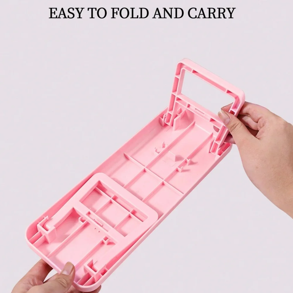 قطعة واحدة من مسند ذراع الأظافر البلاستيكي الوردي، وسادة يد مانيكير قابلة للطي للاستخدام المنزلي في الصالونات، أداة مريحة لمحطة عمل فن الأظافر #6