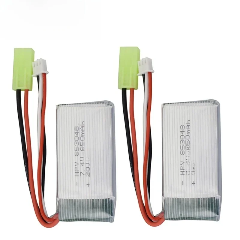 Akumulator Lipo 7.4V 850mAh do zdalnie sterowanego samochodu RC 4WD o wysokiej prędkości, terenowego, w skali 1:18, modeli 9300 9301E 9302E 9303E 9034E 9305E, 2.4G. — 2