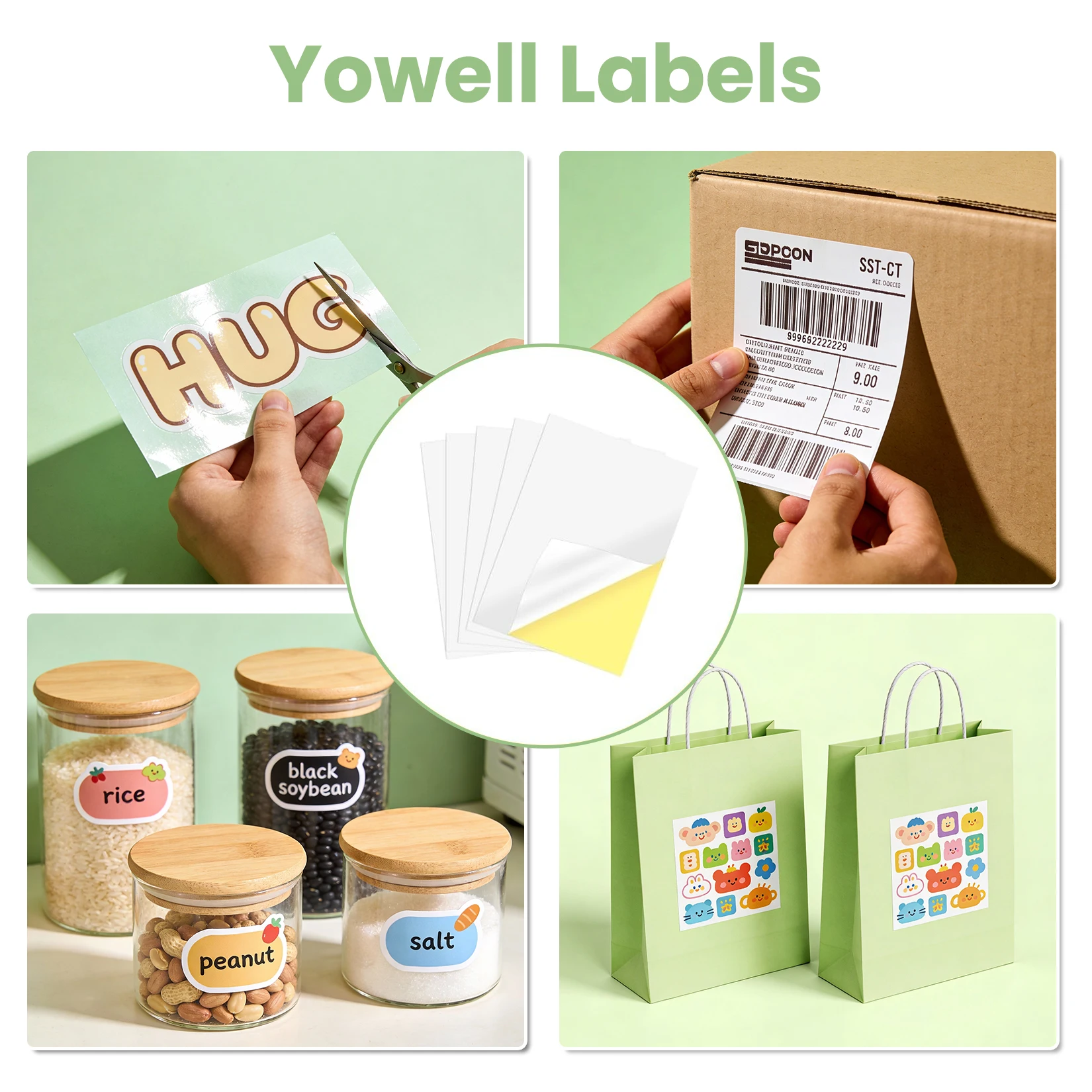Yowell 5 x Thermoetiketten (50*80mm, 270 Etiketten) Kompatible Etiketten für Phomemo M110, M120, M100, M221, M220, M200, M108 – Detail 3