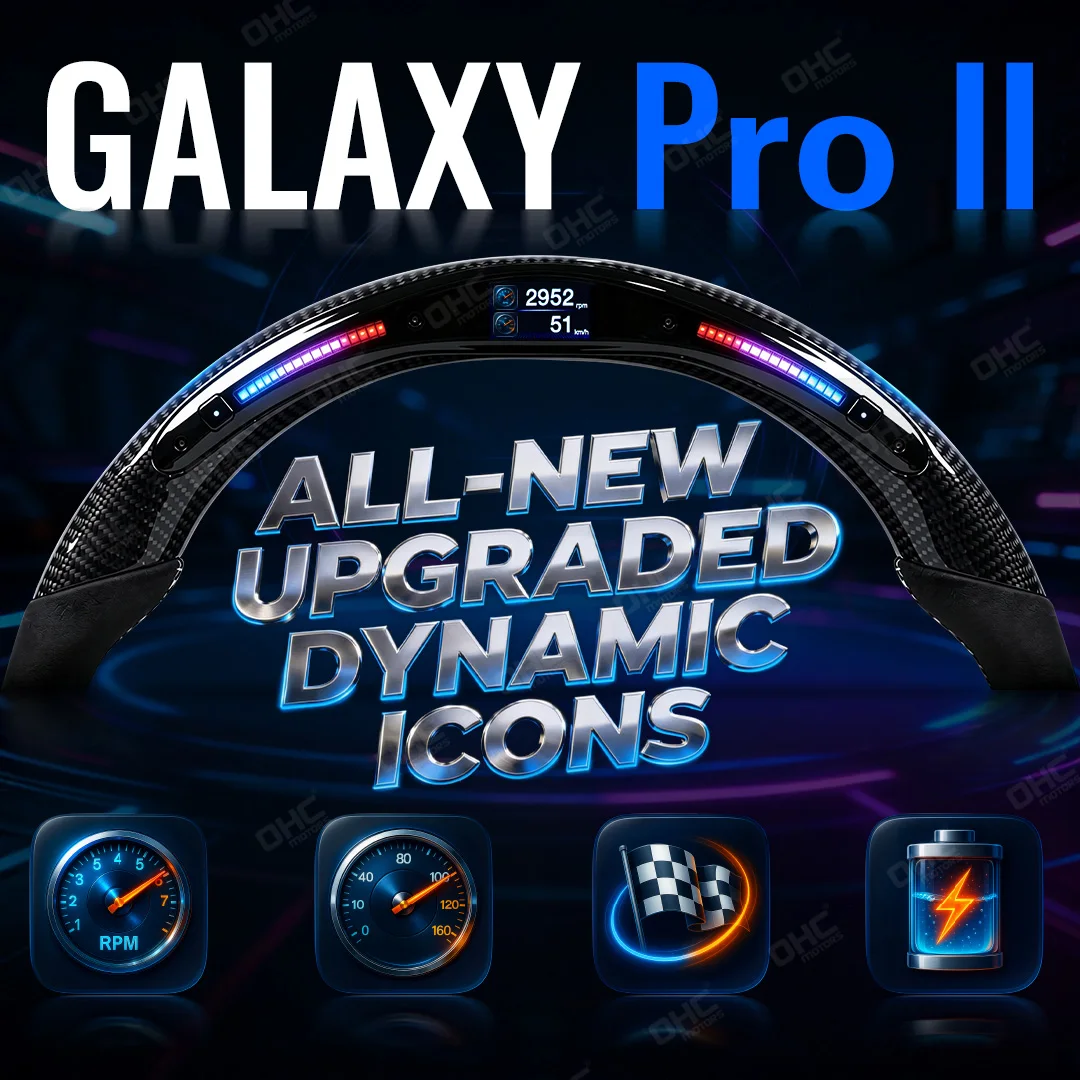 

Galaxy Pro II LED Kit Digital Display Steering Wheel Custom Shift Indicator With OBD2 Module Kit Suitable For All Car