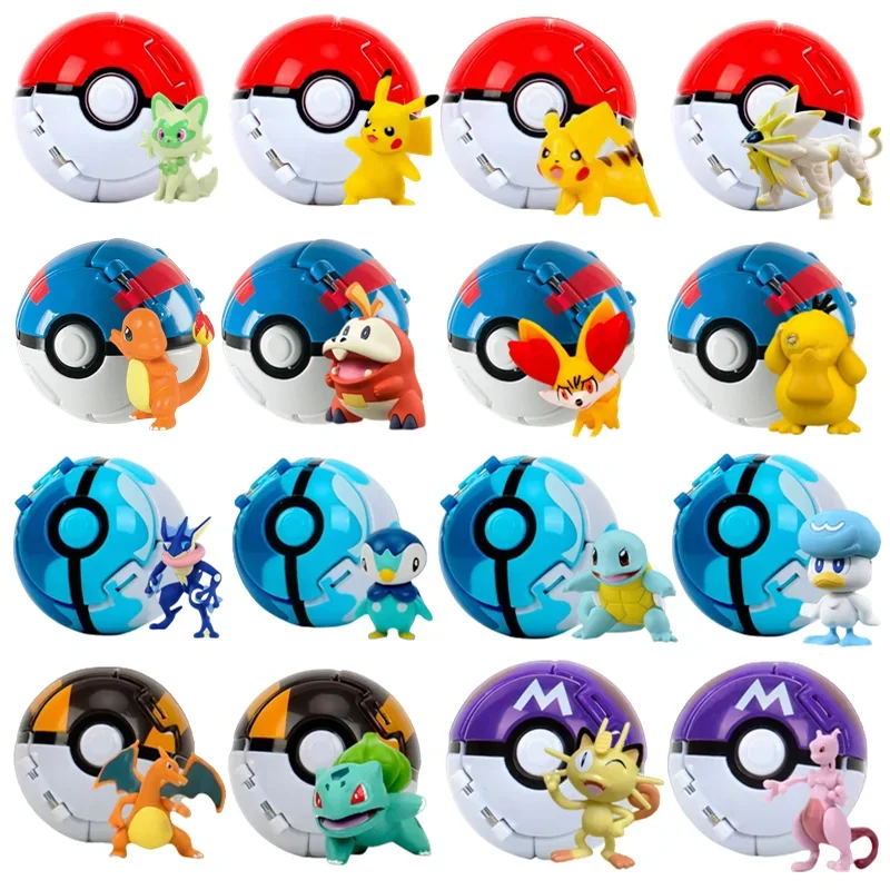 Pokeball Pokemon Beeldje Elf Bal Anime Figuur Cartoons Pikachu Charizard Pocket Monster Huisdier Anime Action Model Speelgoed Kinderen Geschenken - afbeelding 2
