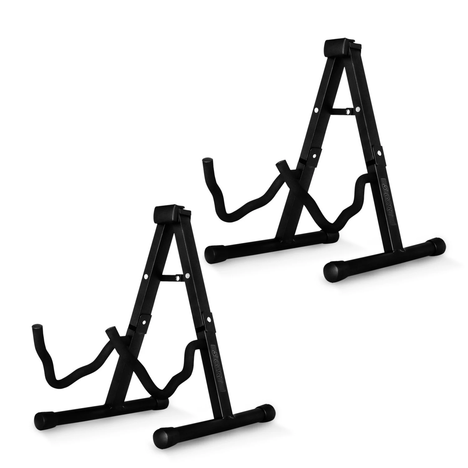 

5 Core Guitar Stand 2PC A Frame Shape w Soft Foam Arm Non Slip Rubber for Acoustic Electric Bass GSS BLK 2PCS