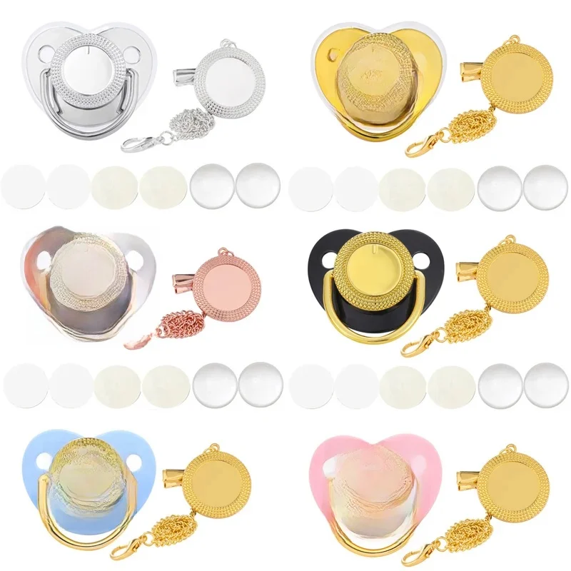 Nur leeres Schnuller-Set für Kleinkinder, Babyparty-Geschenk, Schnullerclip für Neugeborene, Deckel, Sublimationsschnuller, Baby-Beißring, Säuglingsnippel, Neugeborene