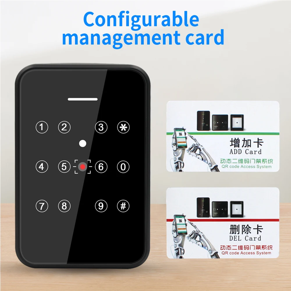 Phone QR Code Access Control Reader WG 26/34 13.56Mhz IC Card Reader APP QROPEN QRCode Scaner Dynamic Code Door Reader Access