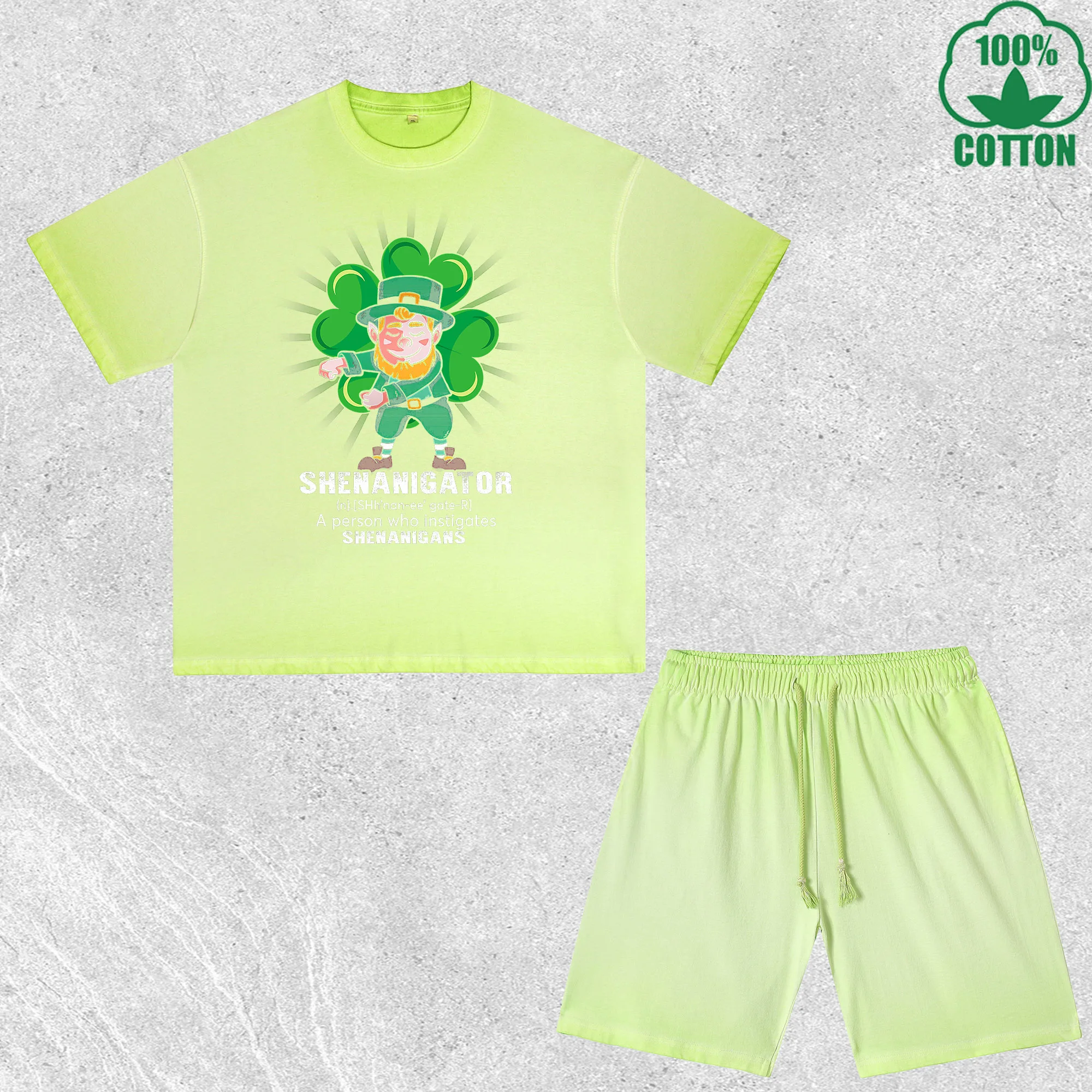 

Shenanigaior Printed Dirty Wash T-Shirt Shorts Set Multicolor Combo Loose Trendy Fashionable 100%Cotton Short Value Pack