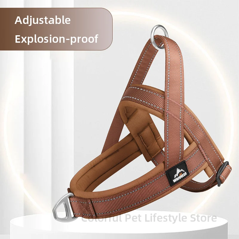 

Мягкая шлейка для собак без натяжения, с подкладкой, светоотражающая, для дрессировки бульдогов, прочная, для маленьких, средних и крупных собак