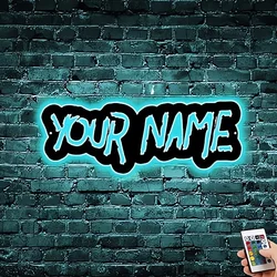 Personalized Custom Name Neon Sign Custom Text Number LED   Game Tag ID LED Sign for Wall Decor 16 Color Change Remote Control