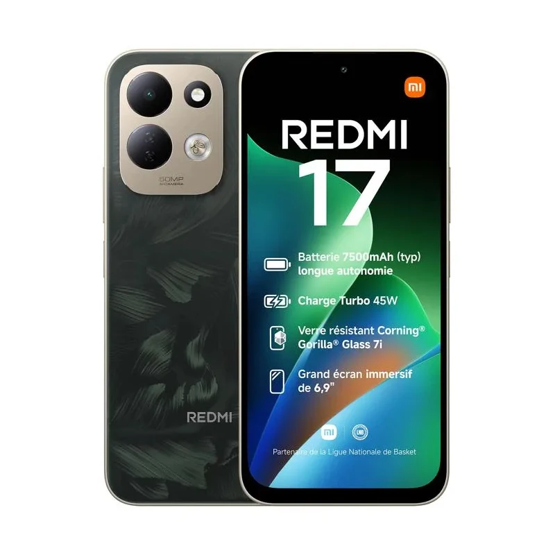 Xiaomi Redmi 17 Smartphone 4G MediaTek Helio G91-Ultra Display 6.9" 120Hz Doppia Fotocamera AI 50MP Batteria 7500mAh Xiaomi HyperOS 3 NFC