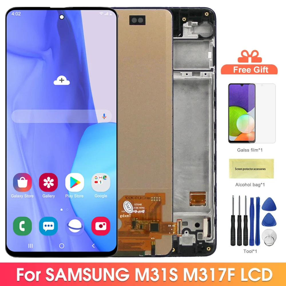 M31S LCD do SAMSUNG Galaxy M31S wyświetlacz Lcd ekran dotykowy wymiana Digitizer dla Samsung M317 M317F LCDS