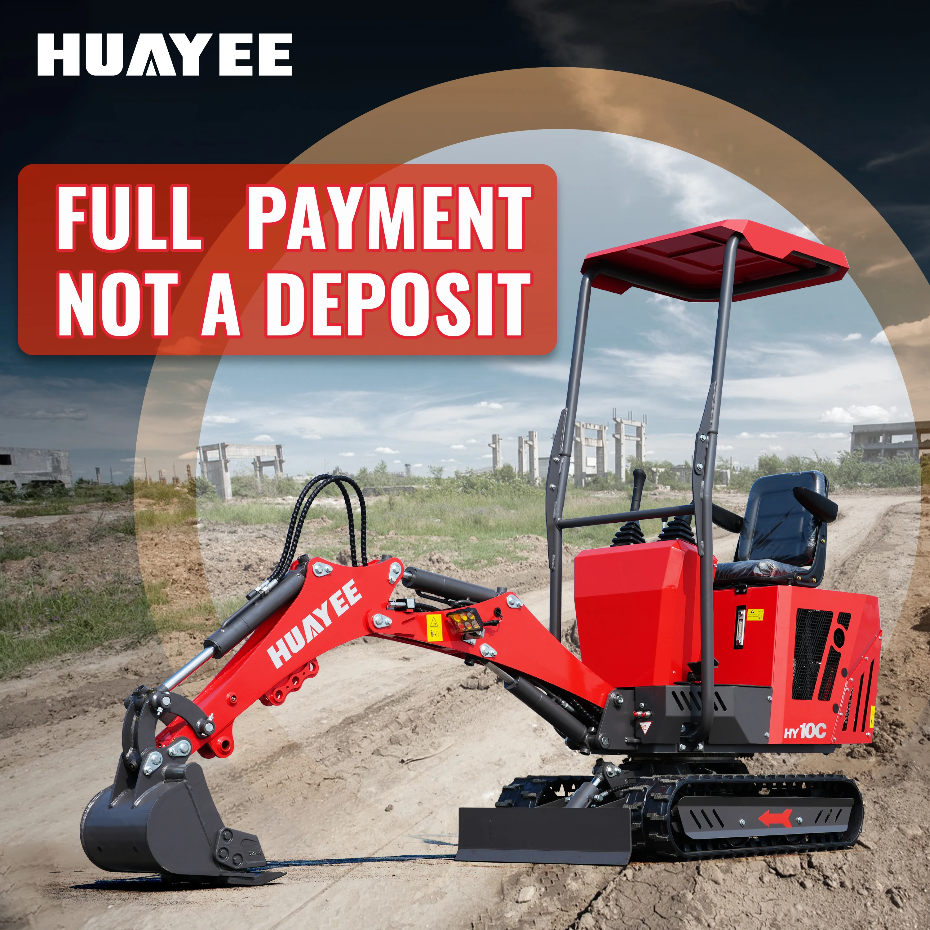 الدفع الكامل ليس إيداع حفارة صغيرة مدمجة 13.5 حصان محرك بنزين جميع التضاريس الزاحف مناسبة للمزرعة والحديقة والبستان