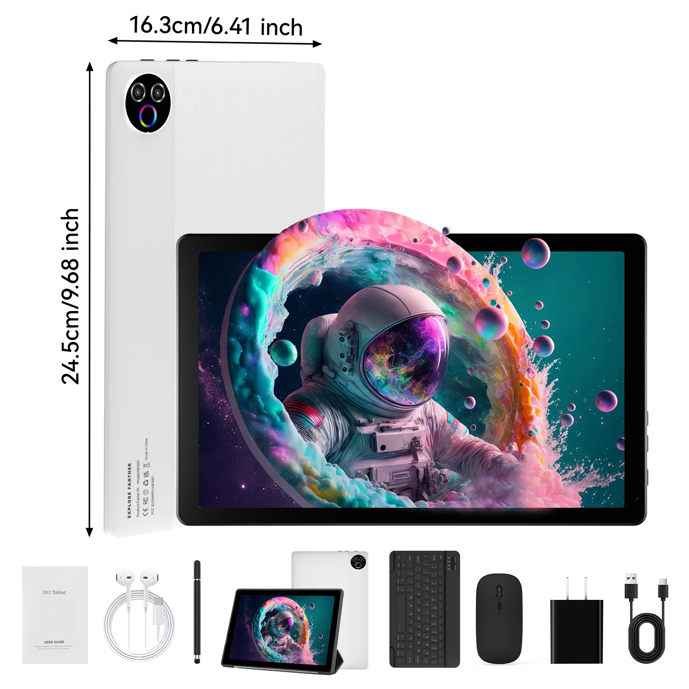 URAO 10.1 Inch Android 15 Tablet PC 20GB RAM 64GB ROM A333 Five Core Processor HD Display WiFi Tablet Computer with Keyboard Mouse Optional Portable Tablet for Study Entertainment UK Local Stock Tax image 3