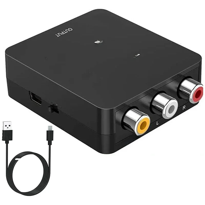 Adaptateur compatible AV vers HDMI, convertisseur Composite vidéo 1080P, boîte de convertisseur de détartreur vidéo RCA vers HDTV CVSB L R