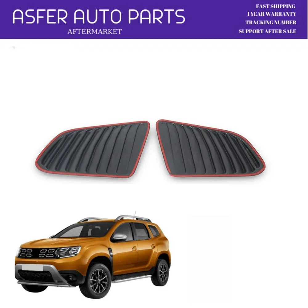 For Dacia Duster 2018-2022 Black Butterfly Glass Place 2 Pieces Rear Ventilation Window Shade Sun Shade Cover Spare Parts