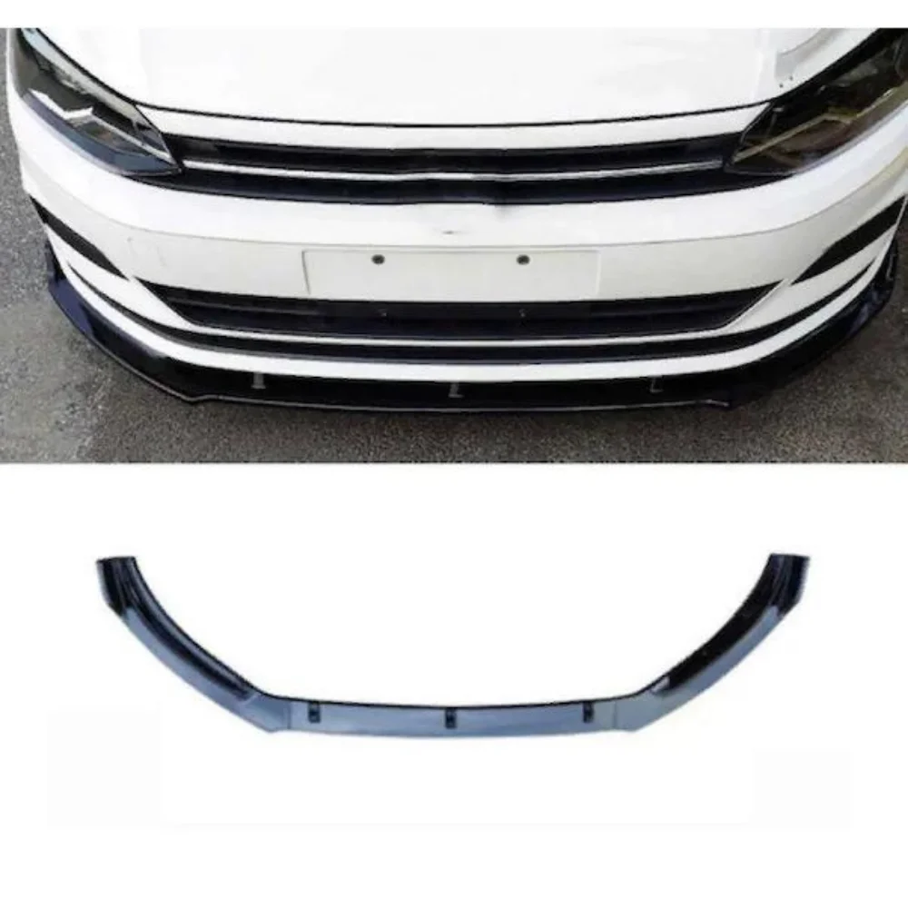 3 Pcs Front Bumper Lip For Vw Polo 2018-2023 Body Kit Car Accessories Spoiler Splitter Diffuser Flap Sport Bumper Exterior Parts