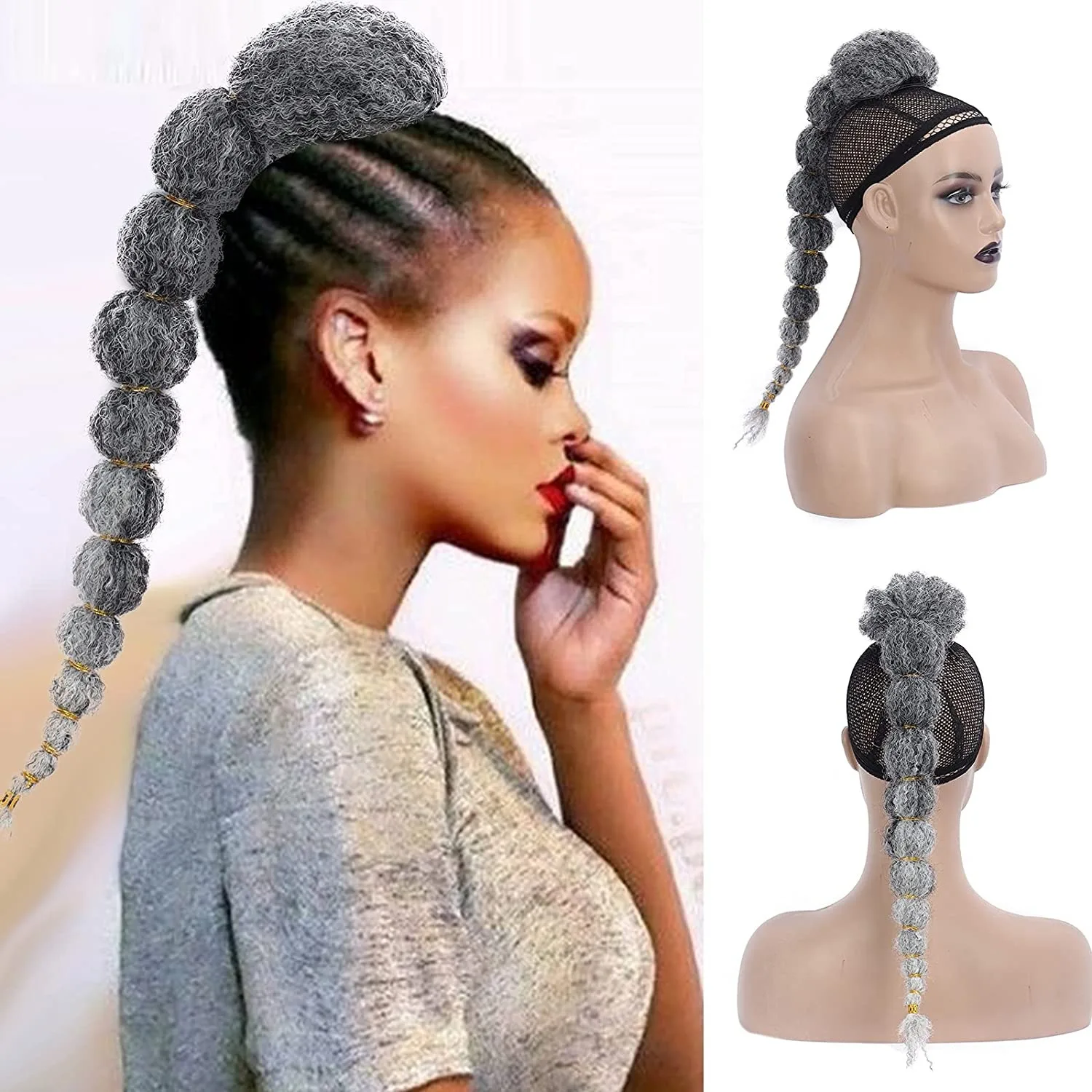 

Afro Kinky Curly Ponytail Extensions for Black Women Natural Drawstring HairPiece Pony Tail Fake Synthetic Hair Extension