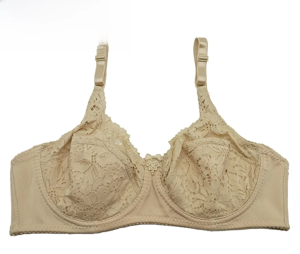 Top kobiety sexy koronkowa biustonosz pełne pokrycie ocieplana bawełna bielizna bralette Minimizer bielizna push-up fiszbiny duże piersi bh C27 — zdjęcie 2