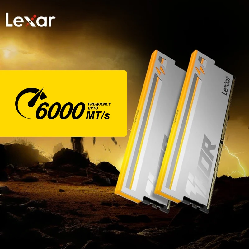 Lexar DDR5 RAM THOR RGB 2nd 16GBx2 6000MHz CL38 1,35V Micron DRAM Chip Gaming Desktop-Speicher Übertaktung Intel XMP 3.0 AMD EXPO