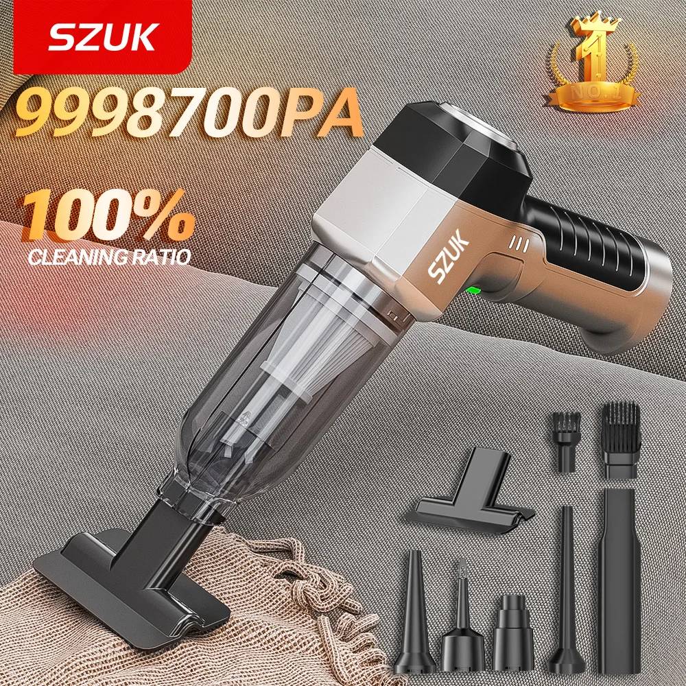 SZUK Car Vacuum Cleaner 9998700PA High Pressure Portable Handheld Powerful Mini Cordless Car Appliance Cleaning Vacuum Cleaner