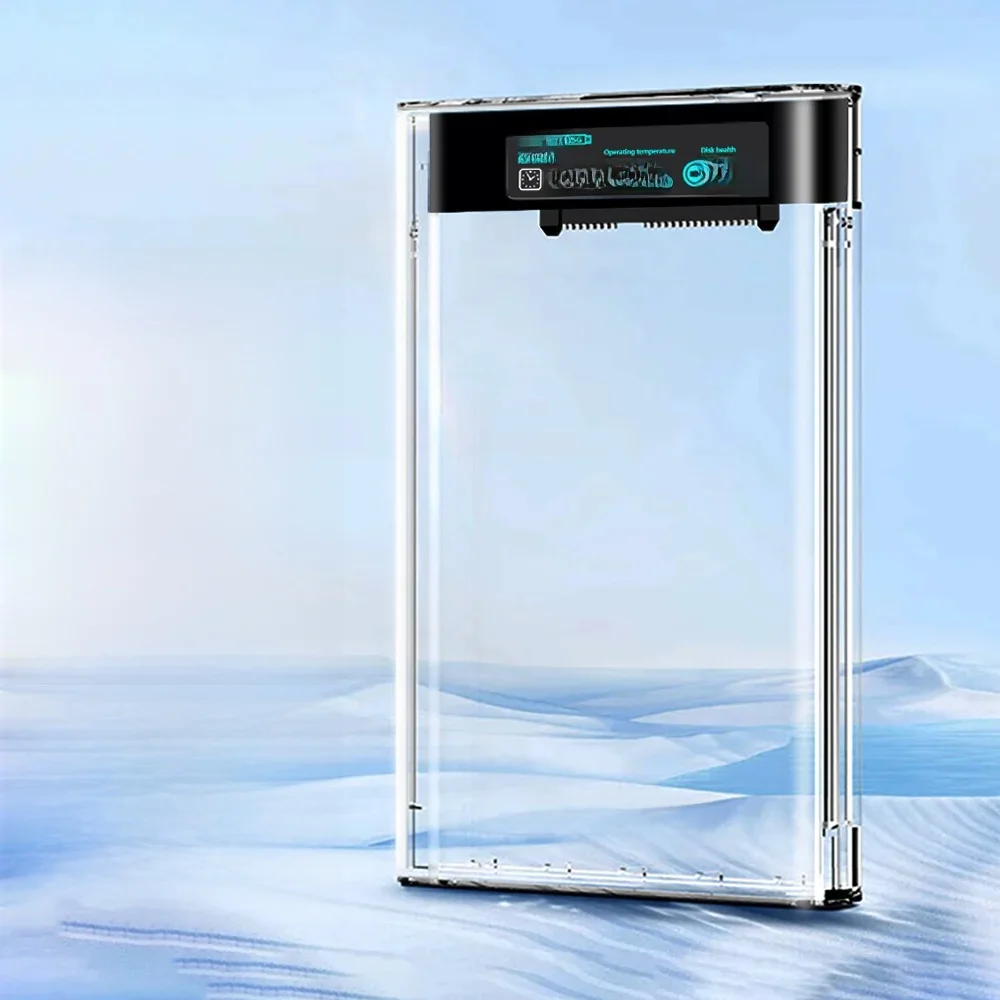 Boîtier de disque dur externe transparent, USB 3.2, 5Gbps, 2.5 ", boîtier de disque dur SATA HDD SSD, étui de rangement pour ordinateur portable PC