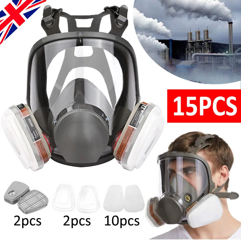 Masque à gaz intégral 6800 15 en 1, respirateur pour vapeurs chimiques et peinture en aérosol, filtre 95%