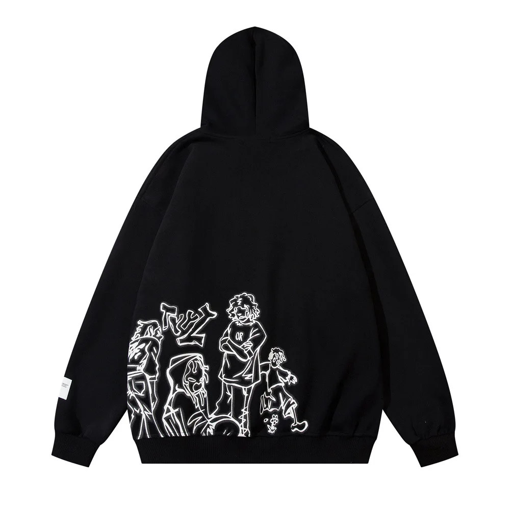 Sudadera con capucha de dibujos animados Kawaii para mujer, suéter Harajuku coreano, sudadera holgada informal Vintage, Tops con capucha estampados