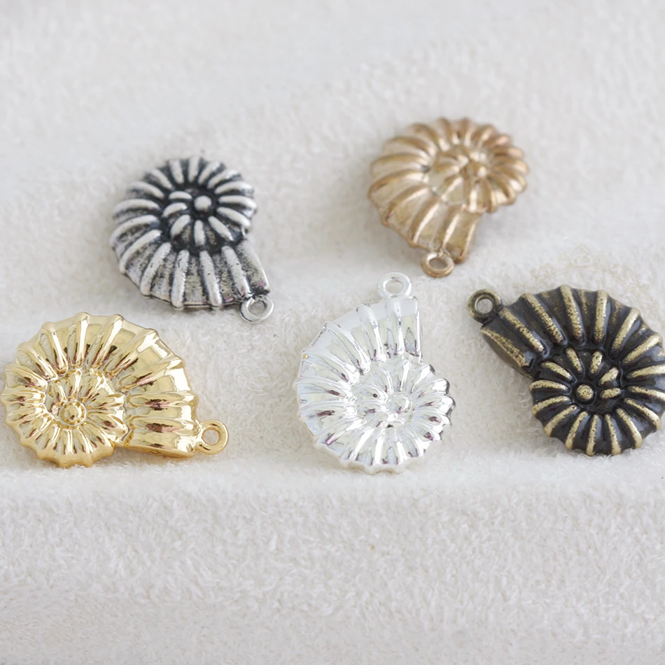 DIY Supply-One Piece Premium Plated Solid Brass Finding - Snail 19.5x13.2x3.4mm (4912C-11)