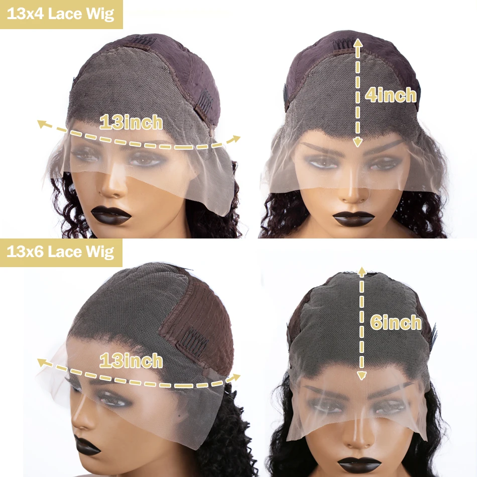 Tewjig 250 Density 30 40 Inch 13x6 HD Transparent  Lace Frontal Wigs Body Wave Human Hair 13x4 Lace Front Wig For Black Women