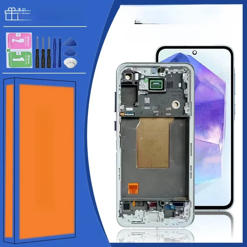 Super AMOLED dla Samsung A55 A556B A556E A5560 A556V Wyświetlacz LCD Ekran dotykowy Digitizer Dla Samsung A55 5G Ramka wyświetlacza — zdjęcie produktu 6