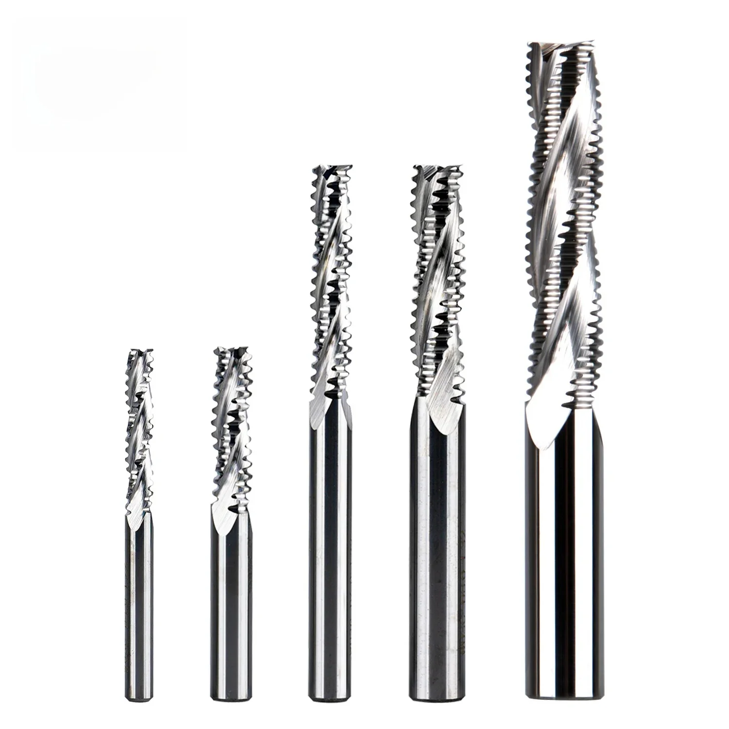 Dreanique 1 szt. 3 rowki węglik spiekany Heavy Duty frez do obróbki zgrubnej 4mm-12mm do obróbki drewna dłutowanie CNC gruboziarniste szorstkiej — zdjęcie 2