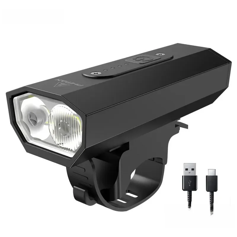 AliExpress PHMAX Front Bicycle Light Led 2400mAh MTB Bicycle Headlight Aluminum Shell Rechargeable Bike Lamp with 6 Light Modes