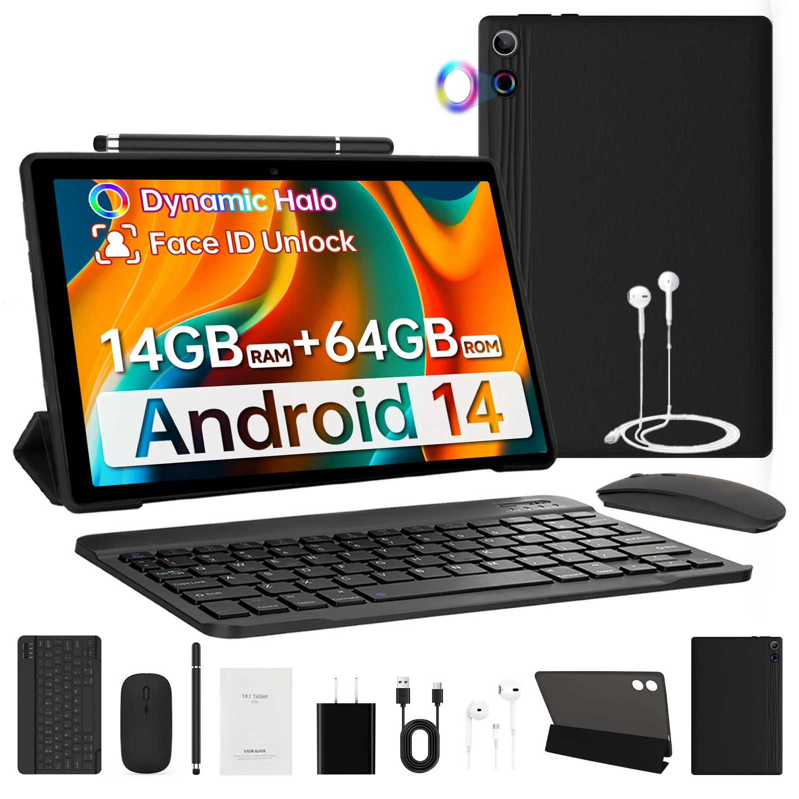 

11-дюймовая 14 ГБ ОЗУ + 64 ГБ ПЗУ (TF 1 ТБ) Android 14 Octa-Core 6800 мАч со стилусом-клавиатурой и мышью для онлайн-обучения и офисной работы