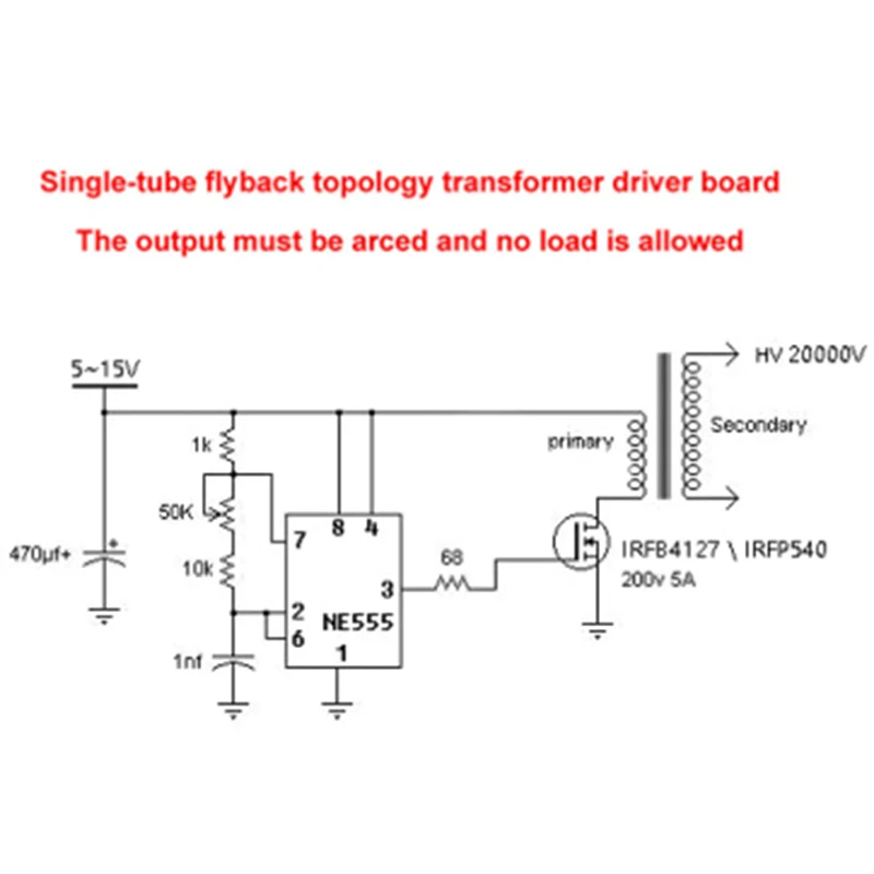 Hot Sale 20KV High Frequency High Voltage Transformer Coil Inverter Driver Board DC High Quality