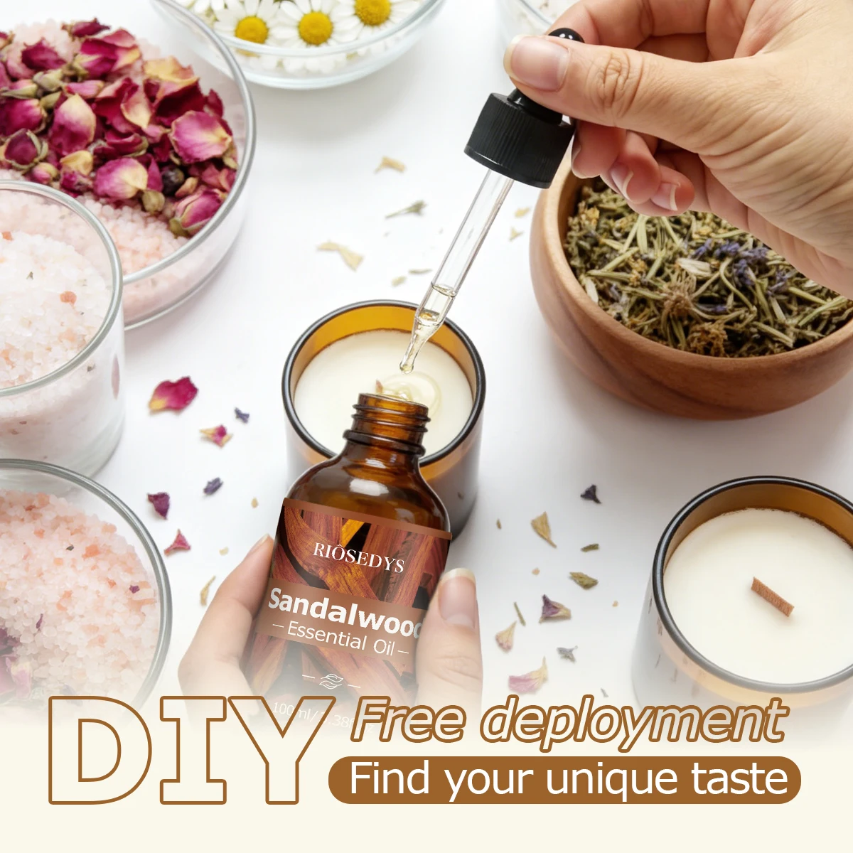 SANDALWOOD Ätherisches Öl, warmes, holziges Duftöl für Diffusoren, DIY-Duftbasteleien und Aromatherapie, sanftes und intensives Aroma – Detail 5