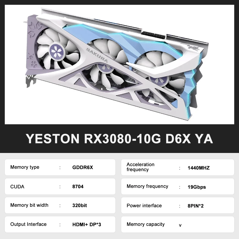 بطاقة رسومات YESTON مستعملة GDDR6 NVIDIA rtx 3060 12G بطاقات فيديو GPU للألعاب rtx 3060TI rtx3050 rtx3070 rtx3080 placa de video #5