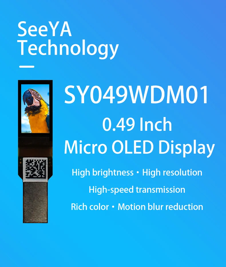 SY049WDM01 0,49 polegadas 1920 * 1080 1800nits micro OLED 0,5 microdisplay si-oled para realidade aumentada AR