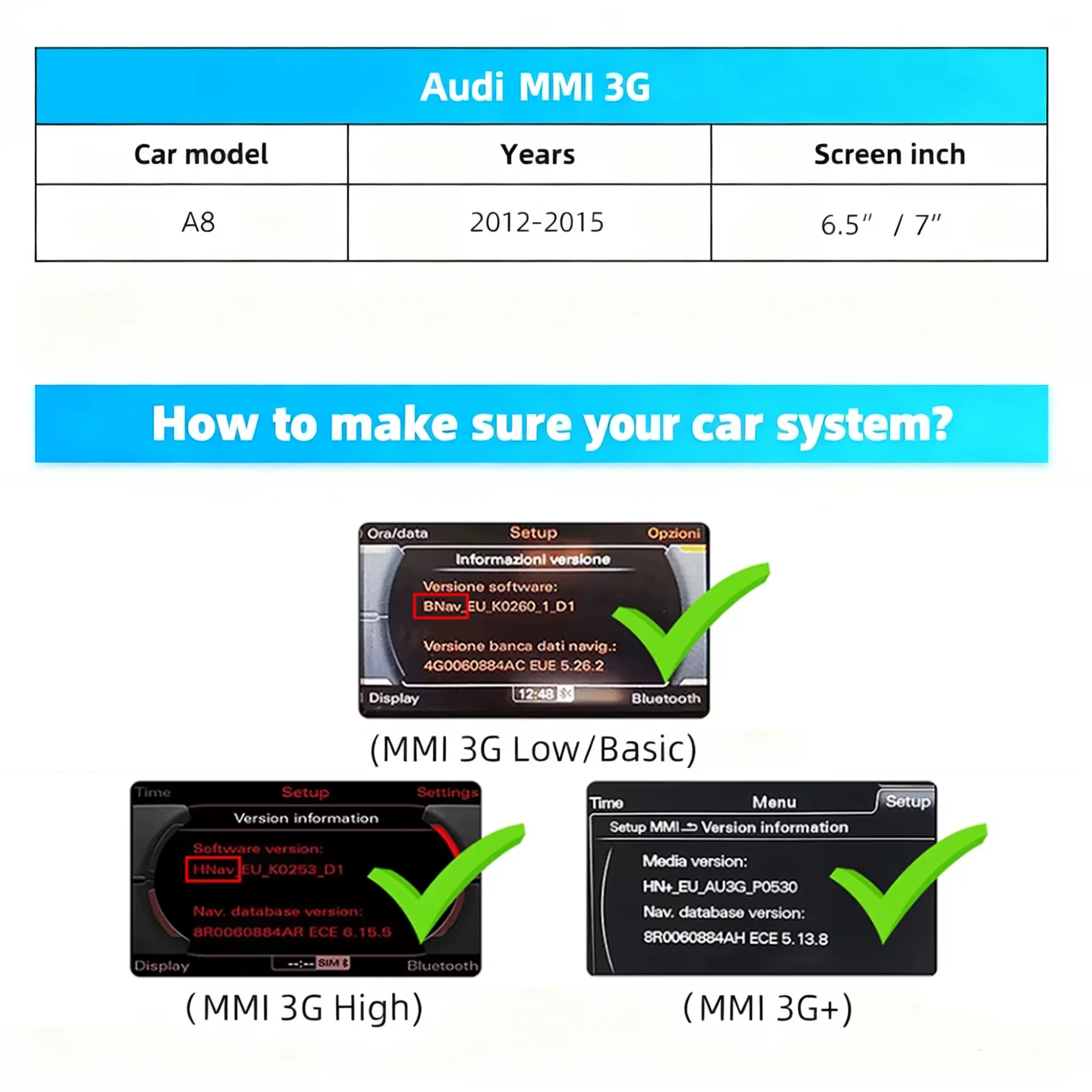 AUTOTOP Drahtlose Carplay Android Auto Retrofit Decoder Für Audi A8 A8L D4 2010-2017 HN + HNav + BNaV MMI 3G AirPlay Spiegel Link – Detail 1