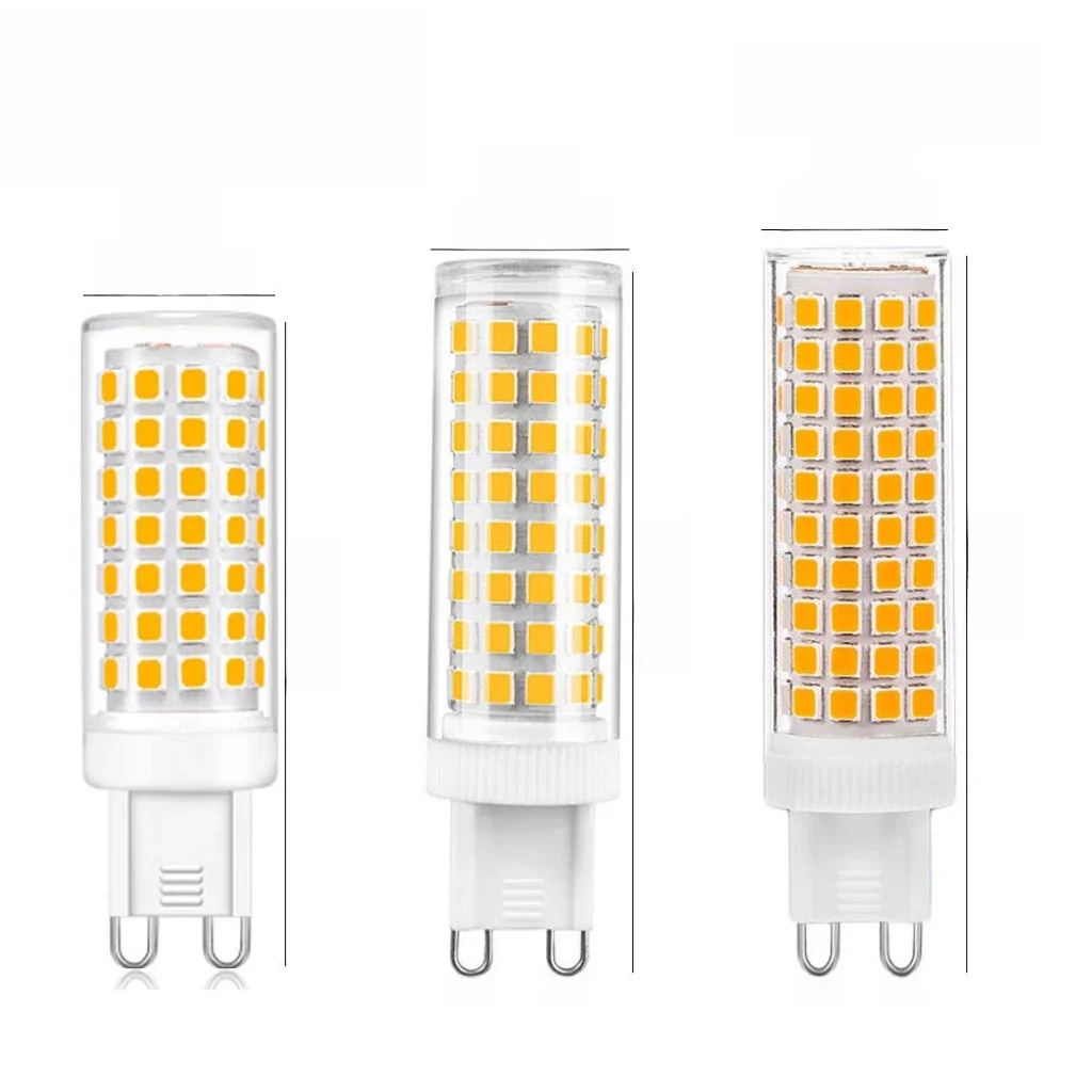 10pcs No Flicker G9 9W 25W LED Bulb 3000k 4000k 6000k AC110/220V 2835 Corn Light 136 led Chandelier Light Replace 100w Halogen