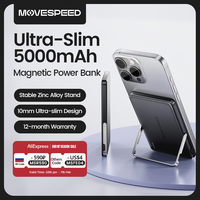 MOVESPEED S05Pro Magnetic Power Bank 5000mAh Wireless External Battery with Stand for MagSafe Powerbank for iPhone 16 15 Samsung