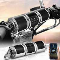 Motorcycle Handlebar Stereo Speakers Wireless MP3 Player with AUX-IN/USB/TF Card FM Radio Silver