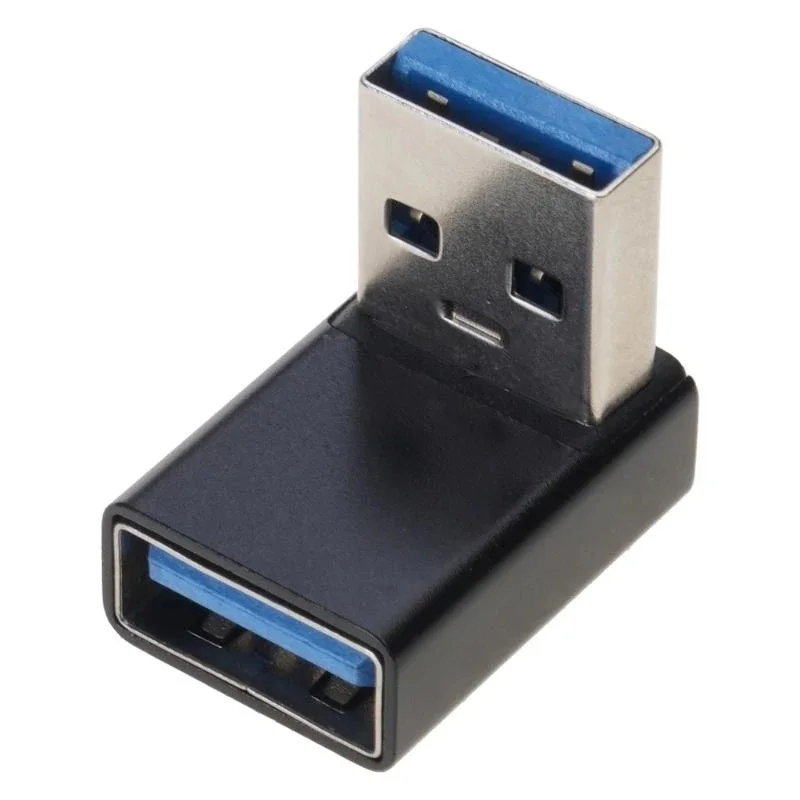 Adaptateur USB 3.0 résistant à 90 degrés, couremplaçant mâle vers femelle à angle droit, connecteur pour ordinateur portable, convertisseur d'extension