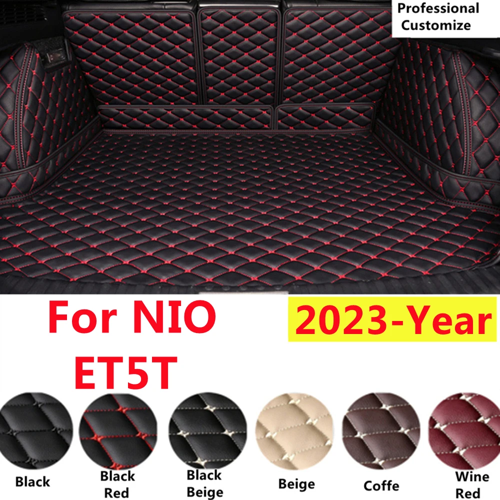 

SJ Full Set Custom Fit For NIO ET5T 2023 YEAR Auto Fittings Car Trunk Mat Tail Boot Tray Rear Cargo Liner XPE Leather