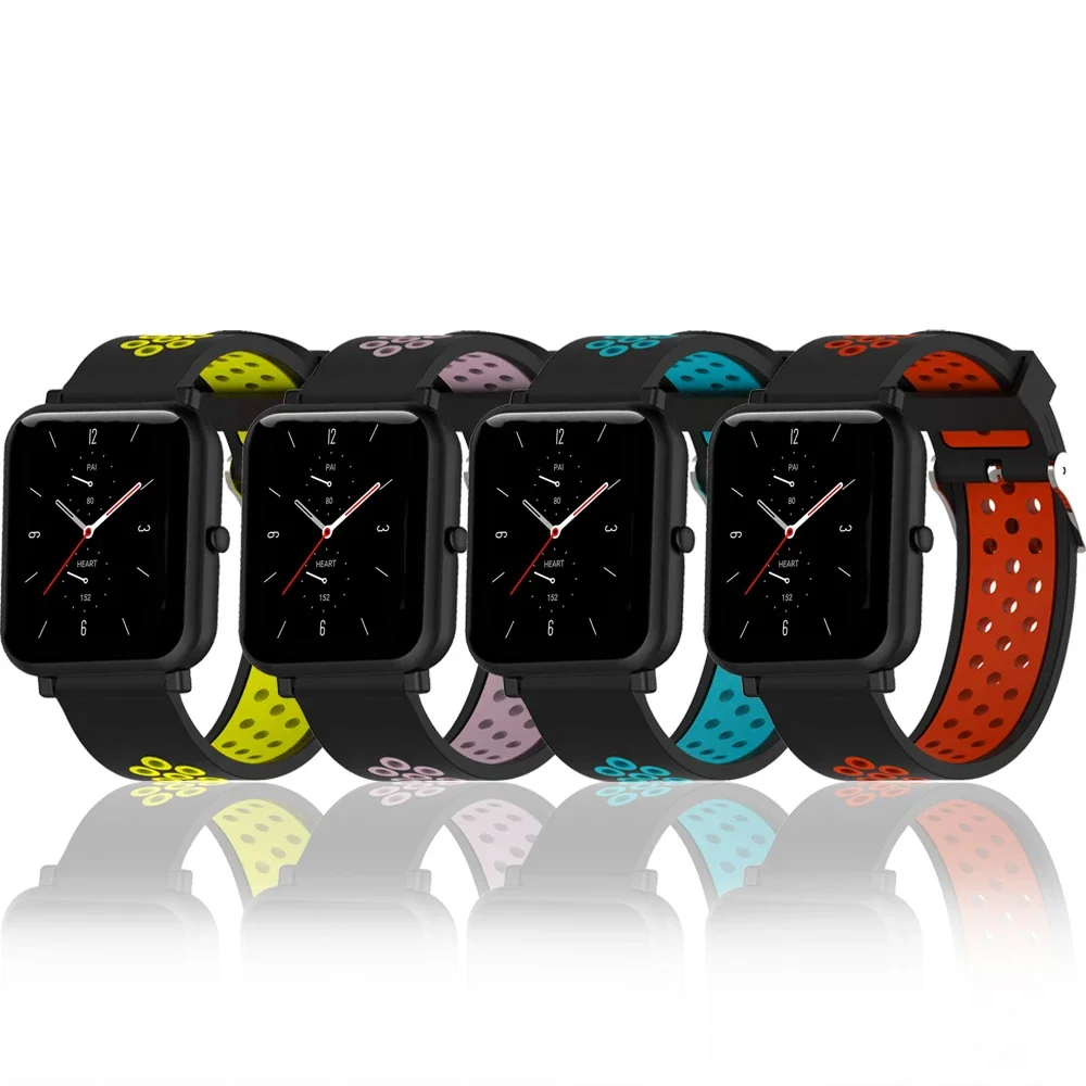 Pulseira de silicone para relógio inteligente, impermeável e flexível, compatível com Amazfit Gts 2,