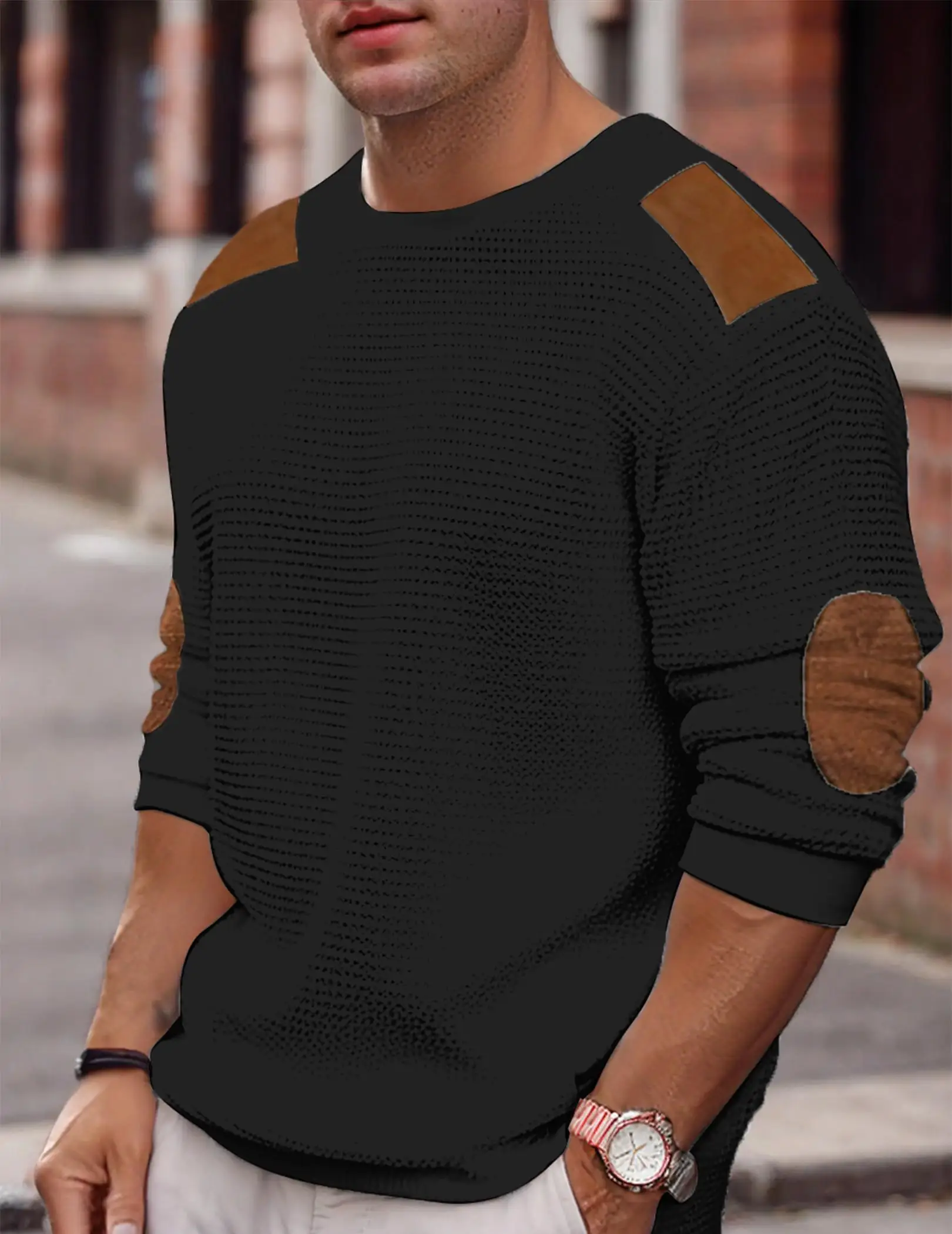 

Mens Crew Neck Sweaters Long Sleeve Lightweight Knit Pullover Sweaters